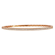 A beautiful, classic diamond bangle that you can add to any stack bracelet look. This gorgeous rose gold bracelet has 0.50ctw diamonds that are G-H in color, SI in clarity glimmering from the top side of the bangle. Pair this striking design with another diamond bracelet from Moyer!