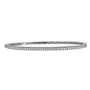 A beautiful, classic diamond bangle that you can add to any stack bracelet look. This gorgeous white gold bracelet has 0.50ctw diamonds that are G-H in color, SI in clarity glimmering from the top side of the bangle. Pair this striking design with another diamond bracelet from Moyer!