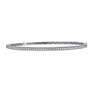 A beautiful, classic diamond bangle that you can add to any stack bracelet look. This gorgeous white gold bracelet has 0.63ctw diamonds that are G-H in color, SI in clarity glimmering from the top side of the bangle. Pair this striking design with another diamond bracelet from Moyer!