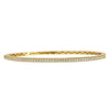 A beautiful, classic diamond bangle that you can add to any stack bracelet look. This gorgeous yellow gold bracelet has 0.63ctw diamonds that are G-H in color, SI in clarity glimmering from the top side of the bangle. Pair this striking design with another diamond bracelet from Moyer!