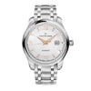 Stainless steel automatic with date, round, 3atm, dial: silver, gold roman numerals, bracelet stainless steel