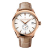 18K rose gold automatic in-house caliber CFB A2050 with date, small seconds, COSC certified, round, 3atm, dial: white index, alligator strap