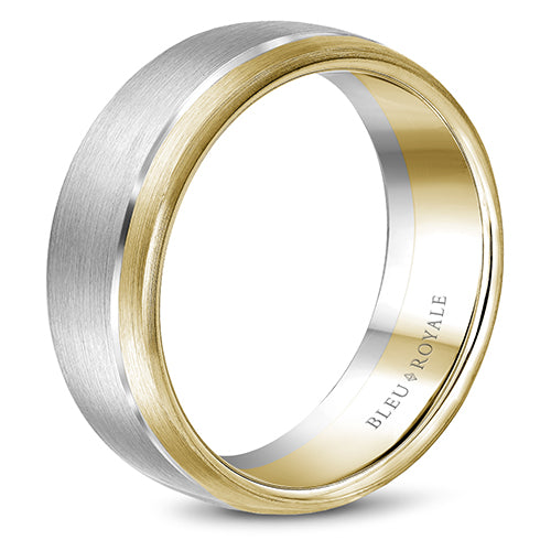 Bleu Royale 14k Two Tone Gold Men's Wedding Band - RYL-003WY85-M10