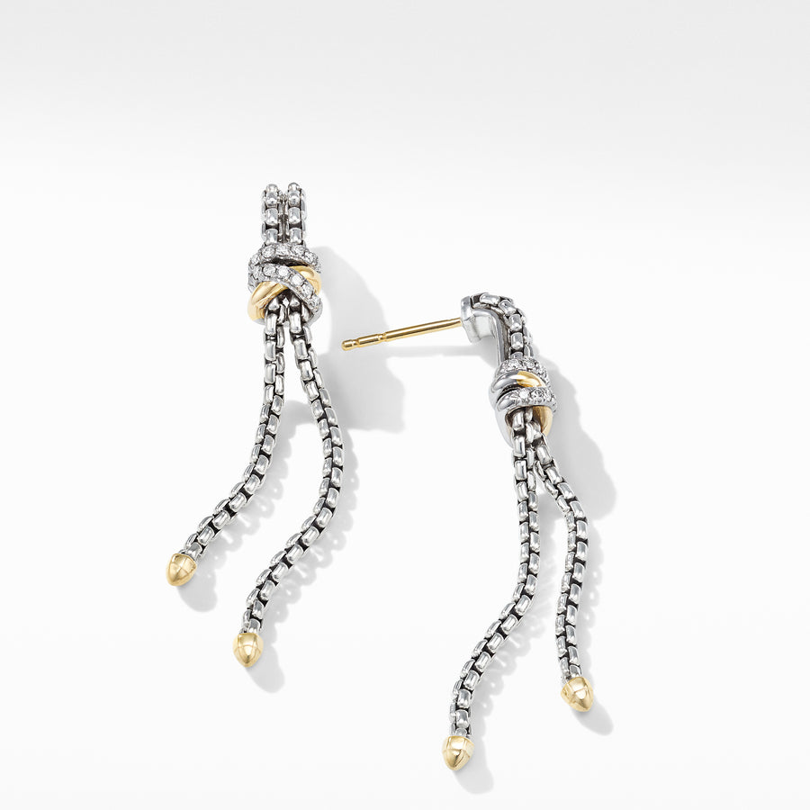 David Yurman Helena Chain Drop Earrings with 18K Yellow Gold and Diamonds - E14646DS8ADI