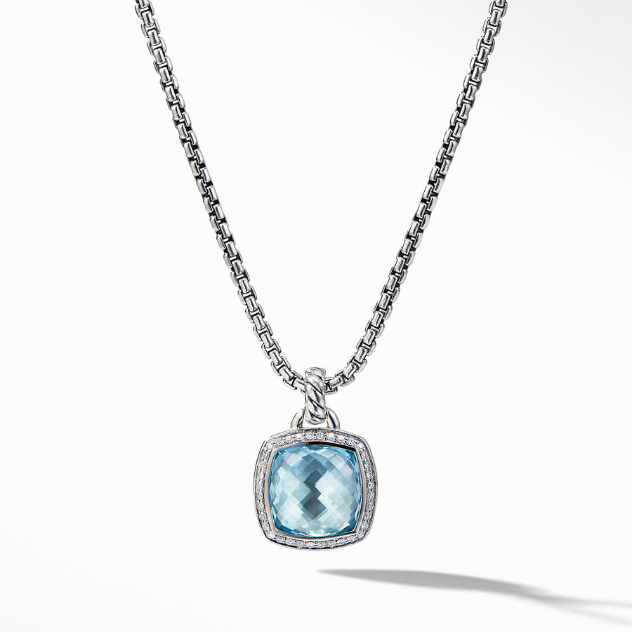 David Yurman Pendant with Blue Topaz and Diamonds - D12454DSSABTDI