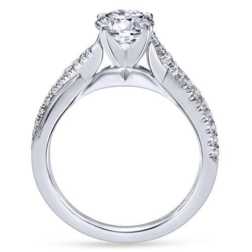 Gabriel & Co. 14k White Gold Round Twisted Engagement Ring - ER10951W44JJ