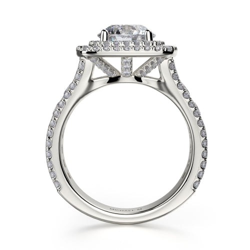 Michael M 18k White Gold Halo Engagement Ring R720-2