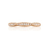 Our Classic Crescent Collection Ladies band has been reimagined in rose gold. With a daintier foundation for a bigger diamond look and crescents with milgrain beading twisting and turning; this band is pure perfection.