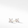 Sterling silver  White cultured freshwater pearls, bleached, 6mm diameterPav? diamonds, 0.03 total carat weight  Earring, 7 x 7mm