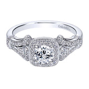 14K White Gold 0.27ct Diamond Engagement Ring *Center Stone Not Included*
