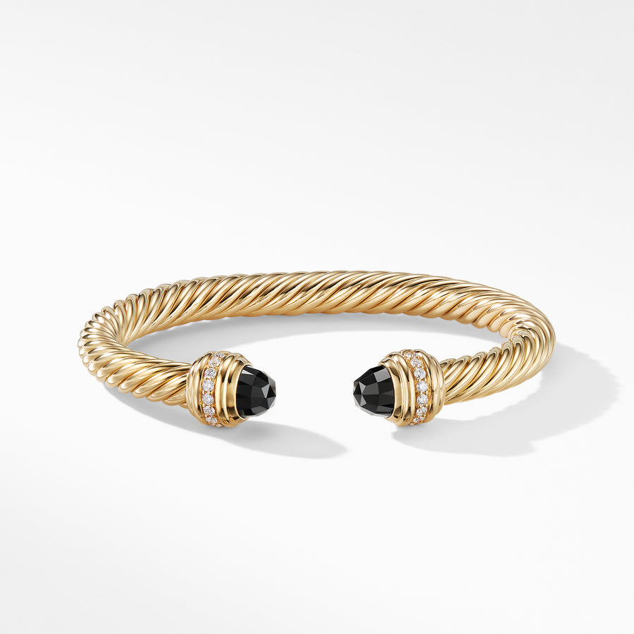 David Yurman Cable Bracelet in 18K Gold with Black Onyx and Diamonds - B14391D88ABODI-883932991598