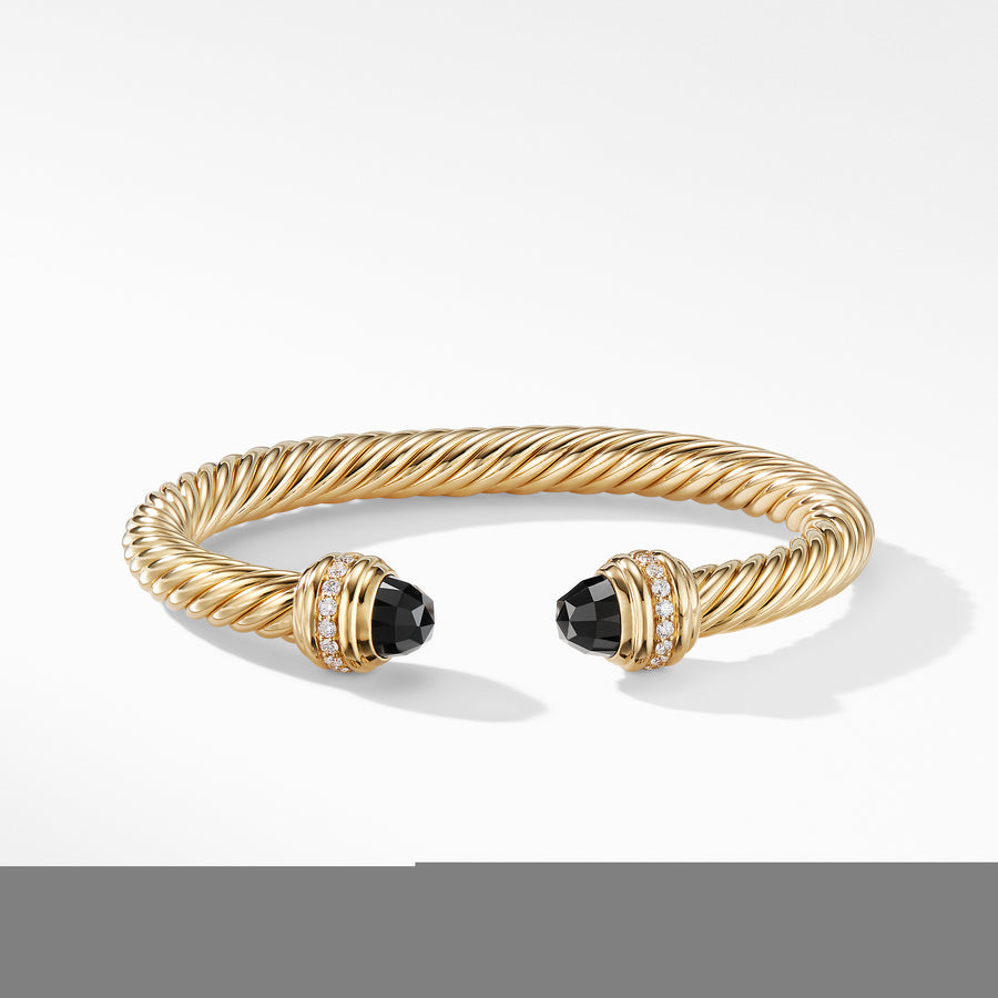 David Yurman Cable Bracelet in 18K Gold with Black Onyx and Diamonds - B14391D88ABODI-883932991598