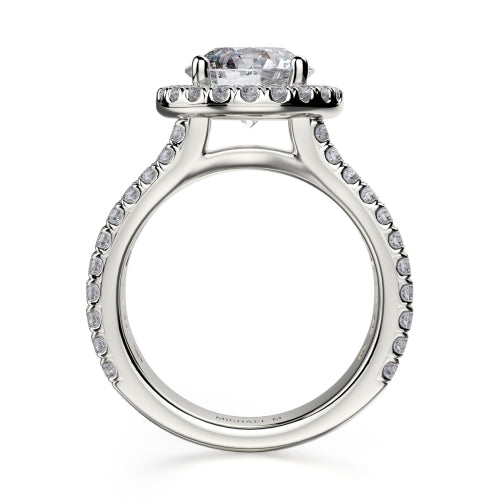 Michael M 18k White Gold Halo Engagement Ring R396-2