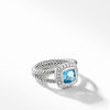Petite Albion Ring with Blue Topaz and Diamonds