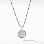 Sterling silver ��� Pav? diamonds, .08 total carat weight,  ��� Adjustable length, 16-18 ��� Lobster clasp-