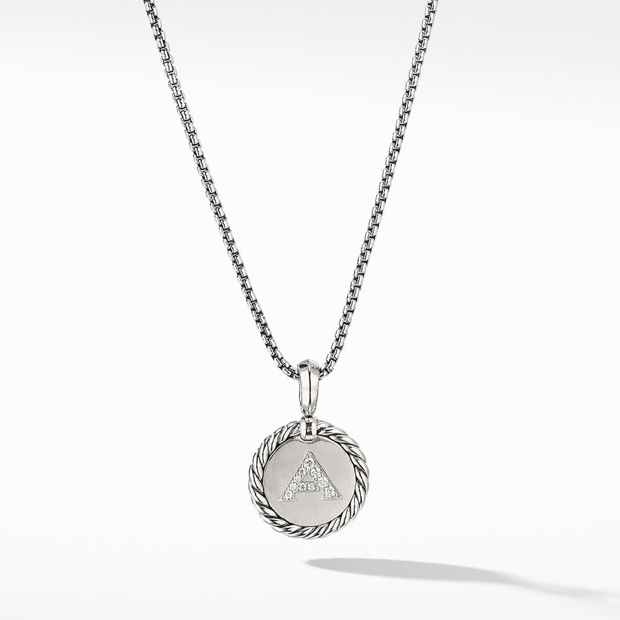 David Yurman Initial Charm Necklace with Diamonds A