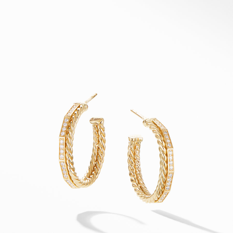 Pav? diamonds, 0.26 total carat weight,  ��� Earrings, 25mm