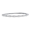 This white gold diamond bracelet design is bound to leave everyone you encounter speechless with desire. The shape of chic. A textured finish gives diamond bangle a fresh, modern dimension.