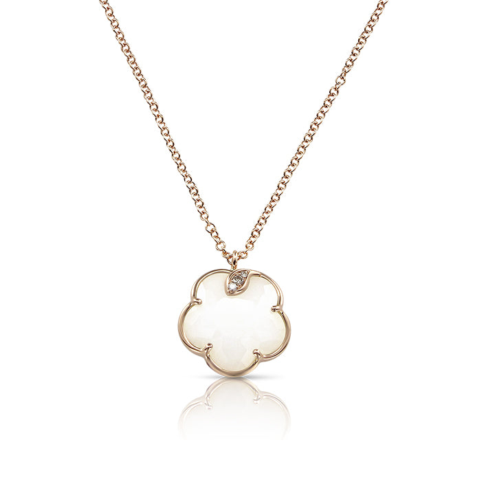 Pasquale Bruni 18K Rose Gold Petit Joli White Agate & Diamond Necklace - 16137R