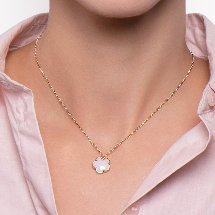 Pasquale Bruni 18K Rose Gold Petit Joli White Agate & Diamond Necklace - 16137R