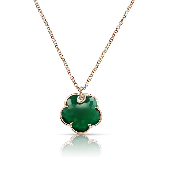 Pasquale Bruni 18K Rose Gold Petit Joli Green Agate & Diamond Necklace - 16138R