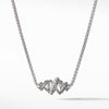Crossover Single Station Necklace  with Diamonds