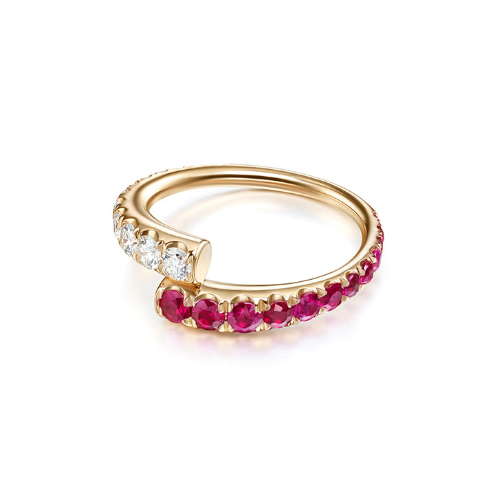 Melissa Kaye 18K Gold Lola Ruby & Diamond Ring