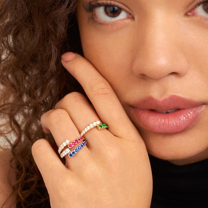 Melissa Kaye 18K Gold Lola Ruby & Diamond Ring