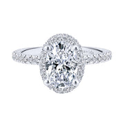 18K White Gold Diamond Engagement Ring *Center Stone not included.*