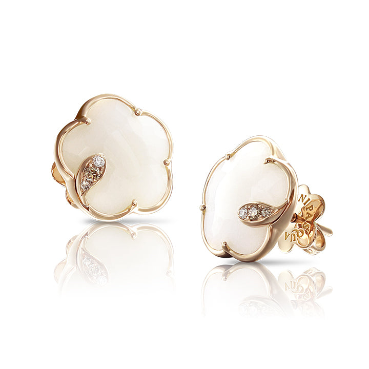 Pasquale Bruni 18K Rose Gold Petit Joli White Agate & Diamond Earrings - 16131R