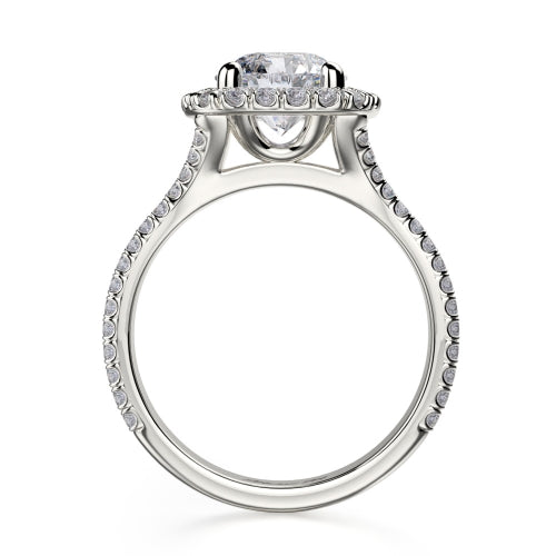 Michael M 18k White Gold Halo Engagement Ring R688-1