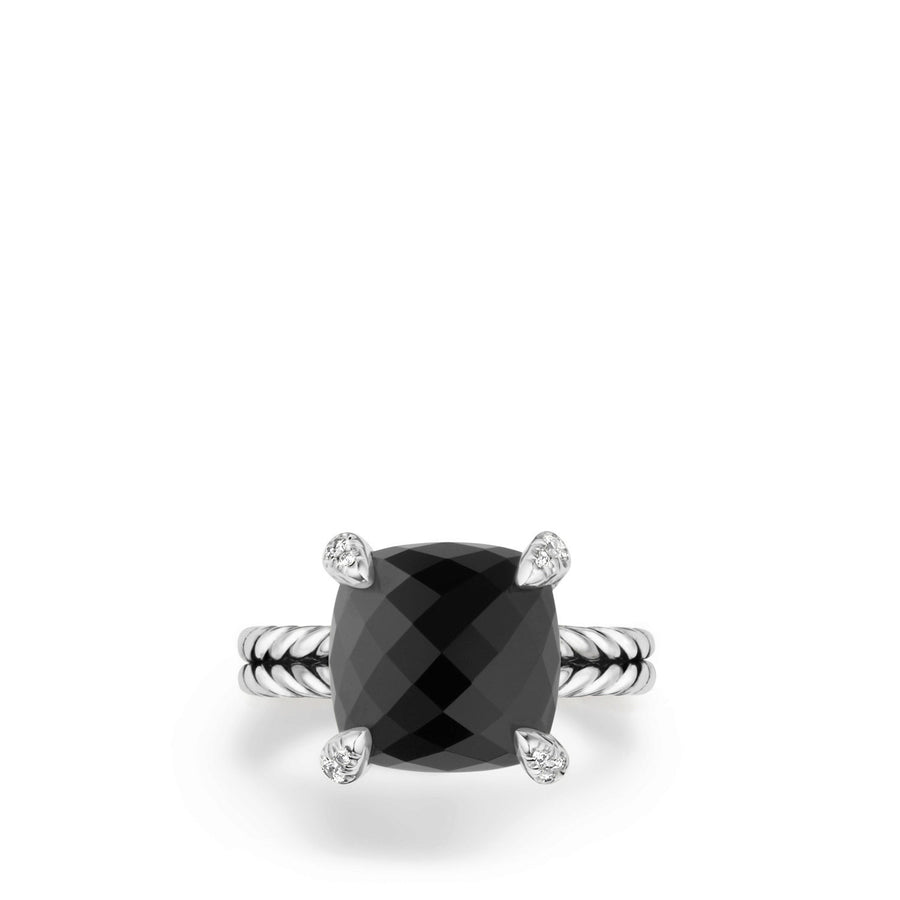 David Yurman Chatelaine Ring with Black Onyx and Diamonds- R12643DSSABODI