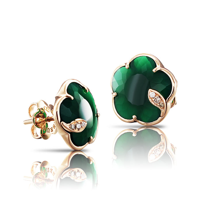 Pasquale Bruni 18K Rose Gold Petit Joli Green Agate & Diamond Earrings - 16113R