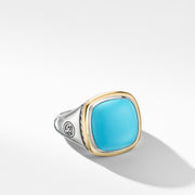 Sterling silver with 18-karat yellow gold ��� Reconstituted turquoise, 14mm,  ��� Ring, 18mm