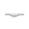 Wave hello to our newest wedding band shape; sure to fit the Tacori Bride whos looking for a unique and unconventional twist to the traditional wedding band. Pav? set diamonds curve halfway round a platinum and diamond band. 