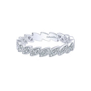14k White Gold 0.18 Diamond Stackable Ladies Ring
