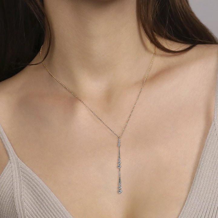Gabriel & Co. 14K Yellow Gold Diamond Drop Y Necklace - NK7209Y45JJ