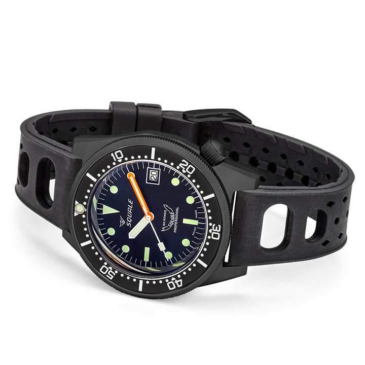 Squale 1521 PVD on Black Rubber Strap - 1521PVD.NT