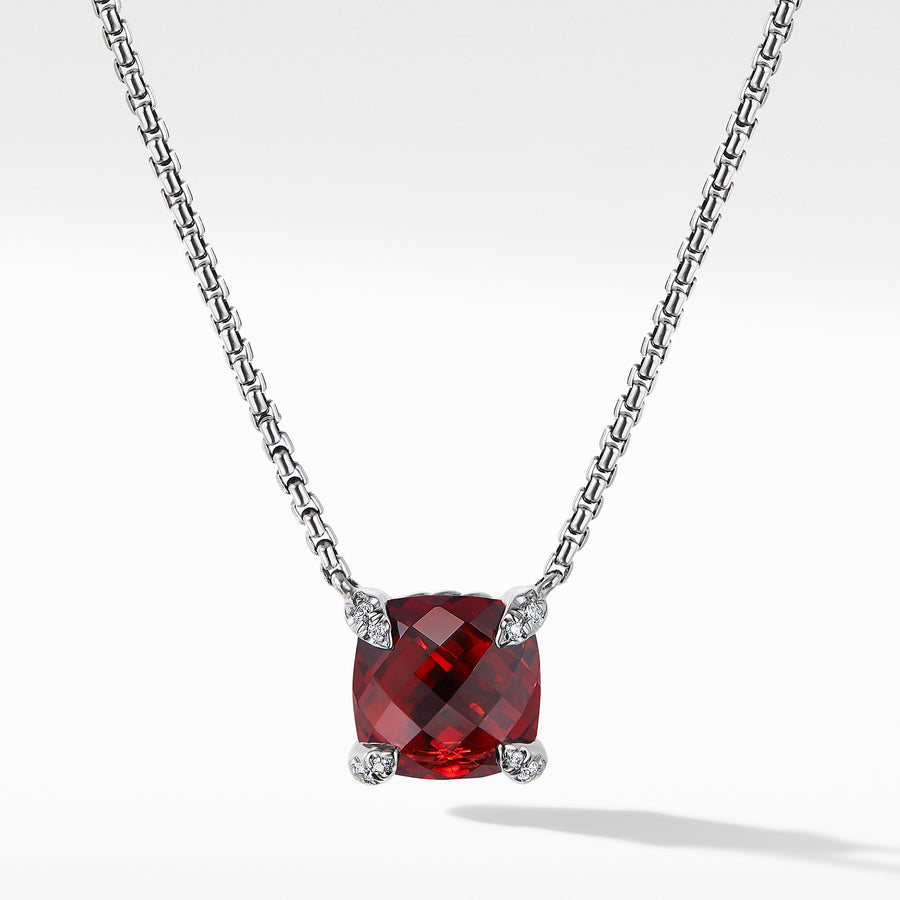 Chatelaine? Pendant Necklace with Rhodalite Garnet and Diamonds