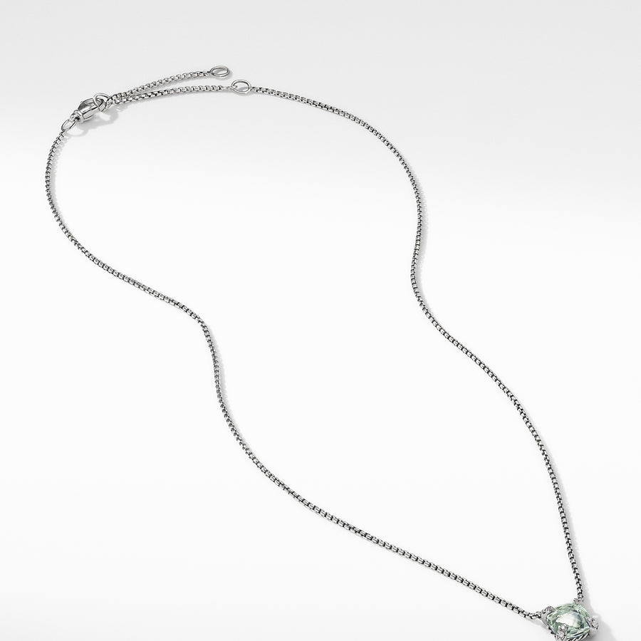David Yurman Chatelaine Pendant Necklace with Prasiolite and Diamonds- N16329DSSAPLDI18