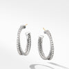Crossover Medium Hoop Earrings with Diamonds
