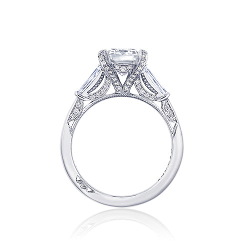 Tacori Platinum RoyalT Sidestone Engagement Ring - HT2657EC95X75