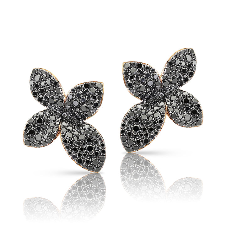 Pasquale Bruni 18K Rose Gold Giardini Segreti Black Diamond Small Flower Earrings - 16380RN