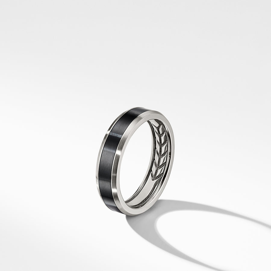 David Yurman Beveled Band Ring in Grey Titanium with Black Titanium - R25216MTN