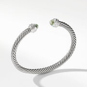Sterling silver ��� Faceted prasiolite, Pav? diamonds, 0.18 total carat weight,  ��� Cable, 5mm wide