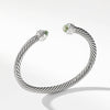 Sterling silver ��� Faceted prasiolite, Pav? diamonds, 0.18 total carat weight,  ��� Cable, 5mm wide