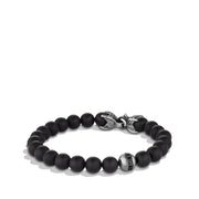 Sterling silver  ���  Black onyx beads, 8mm diameter ��� Pav? black diamonds, 0.32 total carat weight  ���  Lobster clasp
