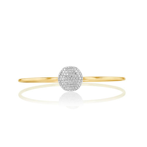 Yellow gold diamond large wire Love Always bracelet (0.71 tcw).