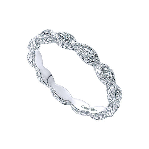 Gabriel & Co. 14k White Gold Diamond Stackable Ladies' Ring - LR4381W45JJ