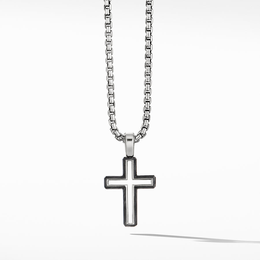 David Yurman Forged Carbon Cross Pendant - D25165MSSBFG
